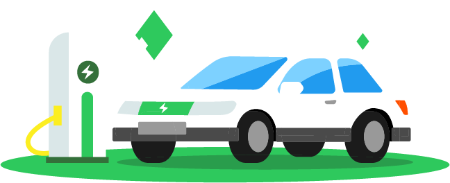 Véhicules électriques sur une borne
